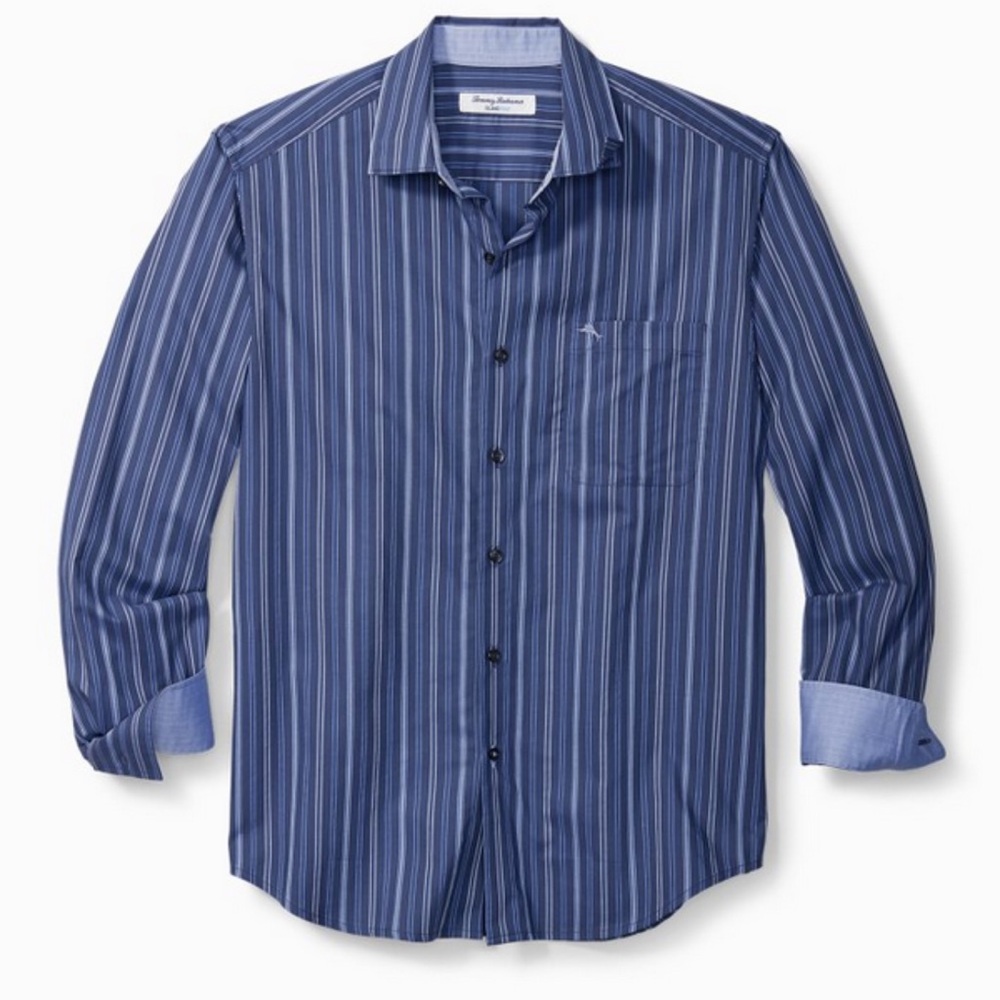 Tommy Bahama Newport Coast Button Down Blue Stripe XXL Classic